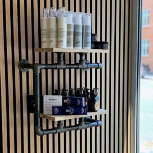 Ophæng PEDRI Sølv med Messing Vandrør | Elegant Hylde